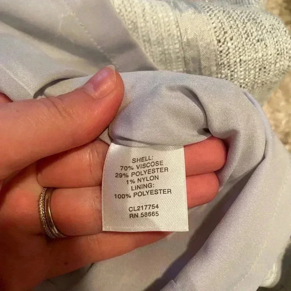 CLASSIQUES ENTIER V NECK RUFFLE GRAY DRESS - Picture 4 of 6